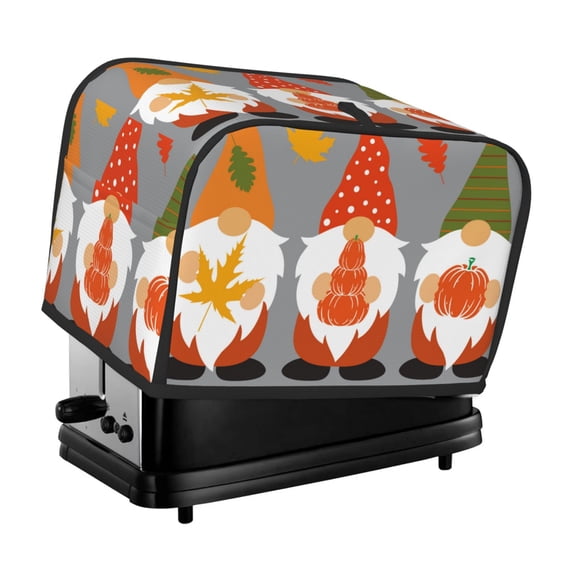Yiaed Hello Fall Gnomes Print Two Slice Bread Machine Cover, Universal Size Kitchen Appliance Cover for Bread Machine,Bread Machine Cover