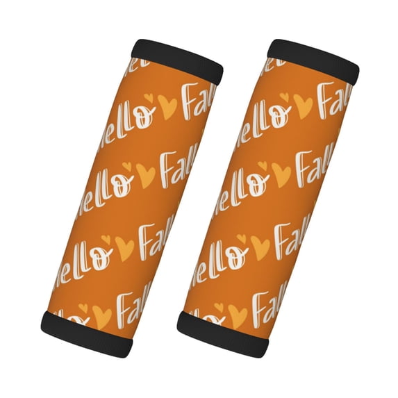 Yiaed Hello Fall Print Luggage Handles Wrap Grips 2 Packs – Suitcase Identifiers Tags Travel Accessories Grip