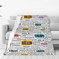 thumbnail image 1 of Yiaed Hello Pattern Fleece Throw Blanket,Fleece Throw Blankets for Couch & Bed All Season Use -80"x60", 1 of 6