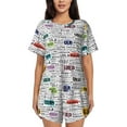 thumbnail image 1 of Yiaed Hello Print Short Sleeve Pajama Sets for Women Casual Crew Neck 2 Piece Lounge Sets Women's Short-Sleeved Pajama-Small, 1 of 1