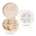thumbnail image 1 of Yiaed Hello Summer Cat Print Travel Jewelry Case Bridesmaid Gift Boxes Jewelry Travel Organizer Small Round Jewelry Box Mini Storage-White, 1 of 7