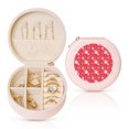 thumbnail image 1 of Yiaed Hello Summer Flamingo Print Travel Jewelry Case Bridesmaid Gift Boxes Jewelry Travel Organizer Small Round Jewelry Box Mini Storage-Pink, 1 of 7