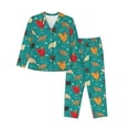thumbnail image 1 of Yiaed Cute Hens And Rooster Print Pajamas Women's Long Sleeve Sleepwear Soft Button Down Loungewear Pjs Lounge Set Nightwear Womens Pajama Pants-Large, 1 of 7