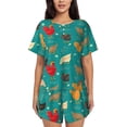 thumbnail image 1 of Yiaed Hens And Rooster Print Short Sleeve Pajama Sets for Women Casual Crew Neck 2 Piece Lounge Sets Women's Short-Sleeved Pajama-XX-Large, 1 of 6