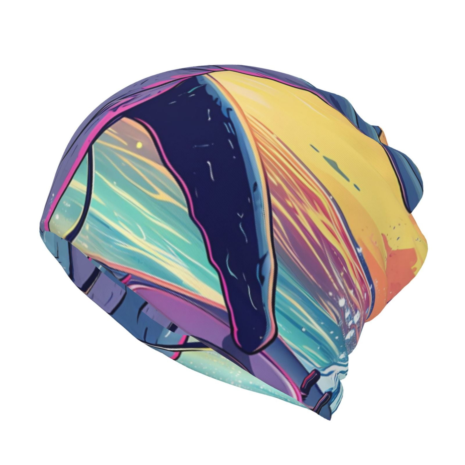 Yiaed HipHop DJ Dolphin Print Multifunction Beanie Hats for Women Men