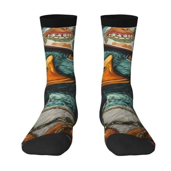 Yiaed Hip-Hop Duck Print Great elasticity Crew Socks Sports socks for Men and Women