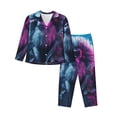 thumbnail image 1 of Yiaed Hip-Hop Glasses Gorilla Print Pajamas Women's Long Sleeve Sleepwear Soft Button Down Loungewear Pjs Lounge Set Nightwear Womens Pajama Pants-X-Large, 1 of 7