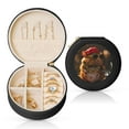 thumbnail image 1 of Yiaed Hip-Hop Guinea Pig. Print Travel Jewelry Case Bridesmaid Gift Boxes Jewelry Travel Organizer Small Round Jewelry Box Mini Storage-Black, 1 of 7