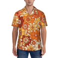 thumbnail image 1 of Yiaed Hippie Flower Print Hawaiian Shirt for Men Short Sleeve Button Down Shirts Beach Shirts for Men-Small, 1 of 5