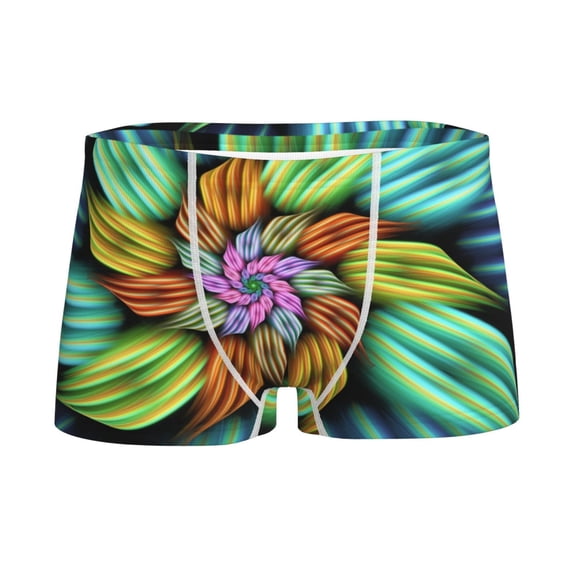 Yiaed Hippie Style Print Boys' Boxer Briefs Cotton Casual Stretch Comfort Boys Boxers - Kids Boxer Briefs Underwear for Boys (6-18)-X-Small