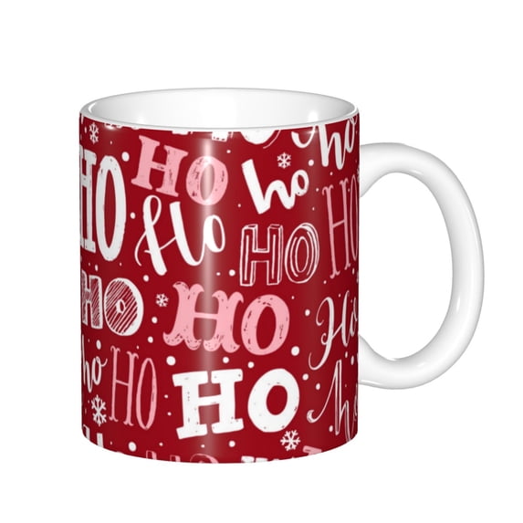Yiaed Ho Funny Christmas Print Ceramics Coffee,Large Handle Design,Extra Large Tea and Coffee Cup for Office and Home Mugs