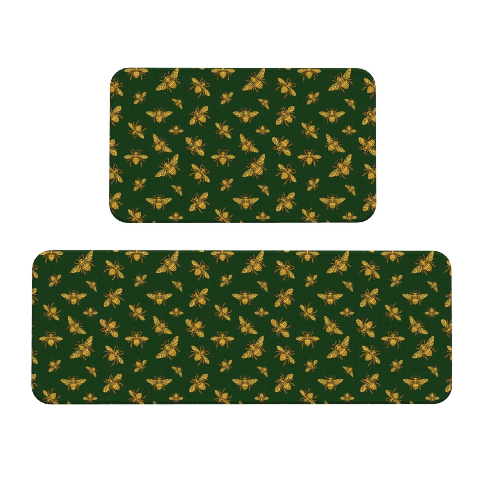 Bee Kitchen Rug Yiaed Hohey Bee Kitchen Rugs Sets of 2 Kitchen Mats Cushioned Anti ...