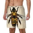 thumbnail image 1 of Yiaed Honey Bee Print Mens Swim Trunks Bathing Suit Compression Liner Beach Swim Shorts Swimwear Quick Dry Zipper Pocket No-Chafing Board Short-Small, 1 of 6