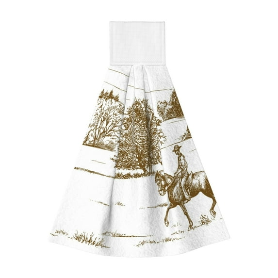 Yiaed Horse Rider In Field Print Coral Velvet Wipes Absorbent Wipes Cleaning Cloths Household Table and Dish Wiping Cloths