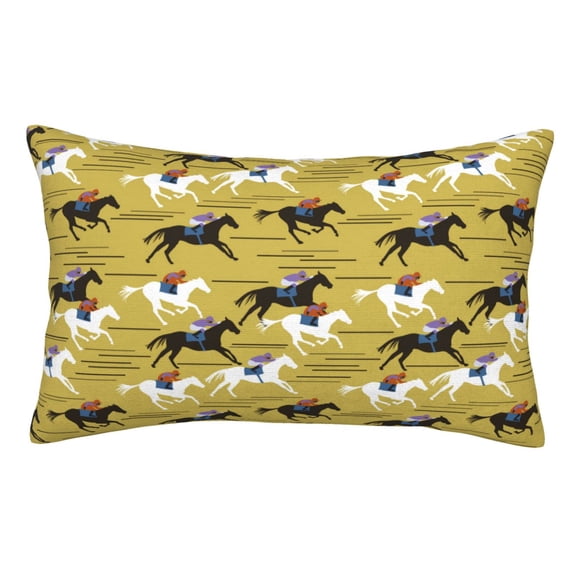 Yiaed Horsemen In Horseraces Print Brushed Microfiber Envelope Pillowcases, Standard,Envelope Closure Pillow Cases(No pillow core)-14"x20"
