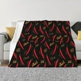 thumbnail image 1 of Yiaed Hot Chili Print Blanket Throw Blanket Soft Cozy Flannel Blanket for Home Bed Sofa Couch Chair-40"x30", 1 of 6