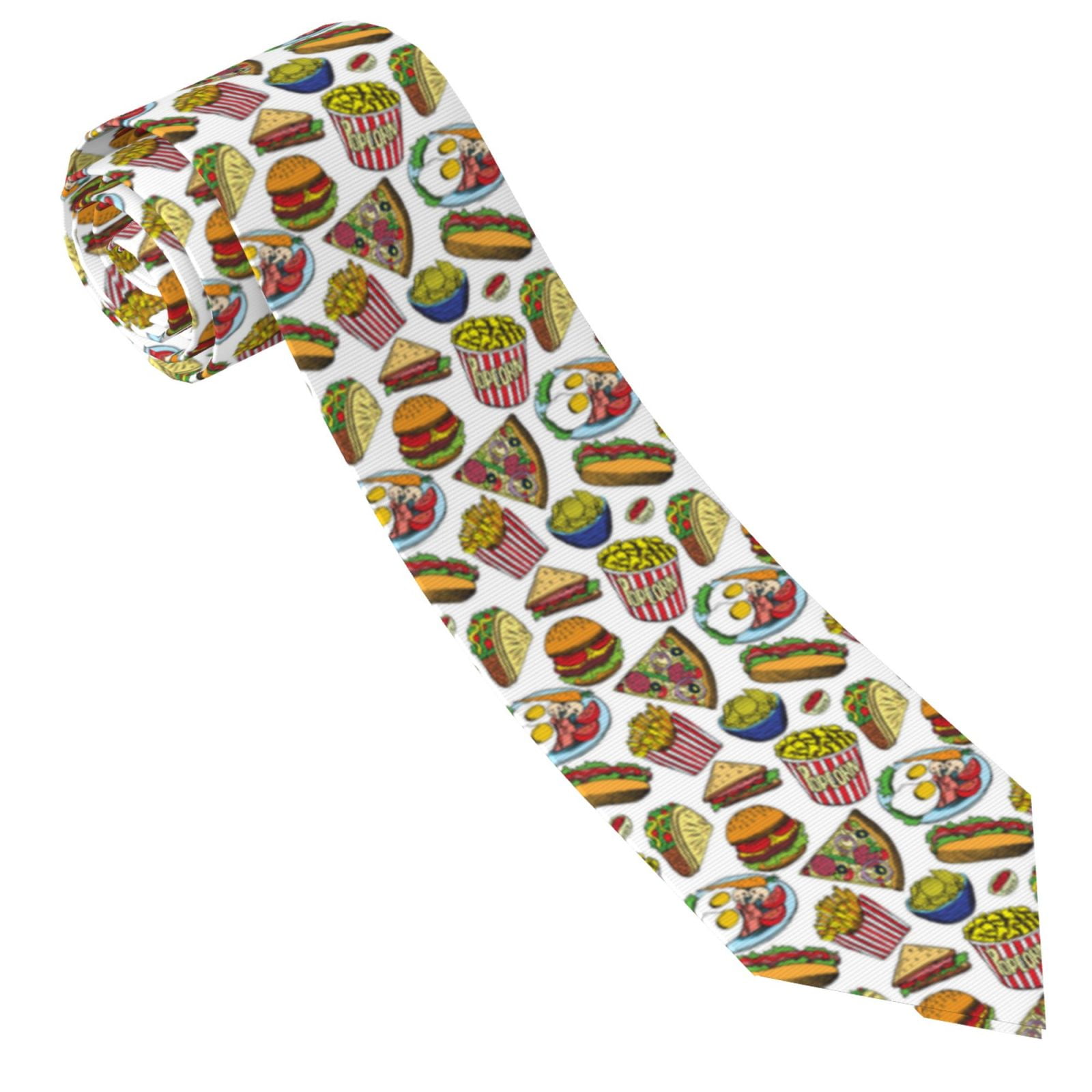 Yiaed Hot Dog With One Sausage Print Men's Ties Silk Business Necktie