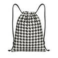 thumbnail image 1 of Yiaed Houndstooth Black And White Print Drawstring Bags Drawstring Backpack Bulk String Back Pack Gym Sport Bag-Medium, 1 of 5