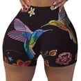 thumbnail image 1 of Yiaed Humming Bird Print Women's Athletic Shorts Running Shorts Sporty Short High Waisted Elastic Workout Shorts for Yoga Gym Running & Sports -Small, 1 of 8