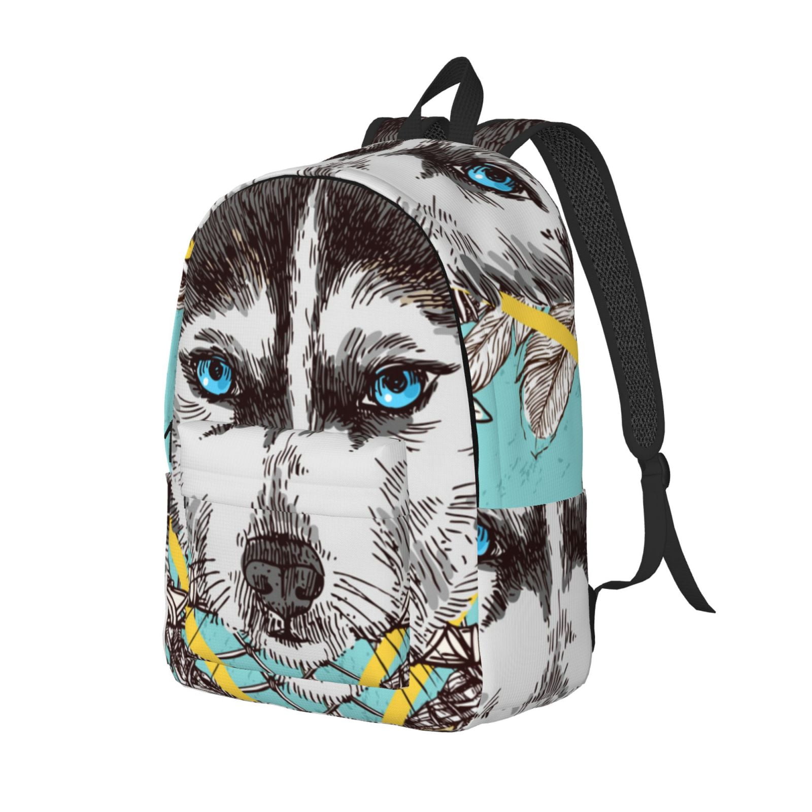 Yiaed Husky With Dreamcatcher Print Laptop Backpack Travel Canvas ...
