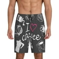 thumbnail image 1 of Yiaed I Love Coffee for Men's Soft Sleep Pajama Short Lounging Pajama Shorts-Large, 1 of 8