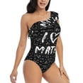 thumbnail image 1 of Yiaed I love Math Print Women One Piece Swimsuits Tummy Control One Shoulder Bathing Suits Pattern Ruffle Swimwear-Large, 1 of 8