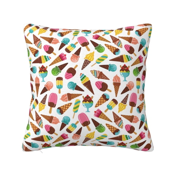 Yiaed Ice Cream Popsicles Print Pillow Covers Super Soft Decorative Square Throw Pillow Covers Case Cushion Covers for Sofa Couch Bedroom Car Decor(No pillow core)-26"x26"
