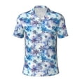 thumbnail image 1 of Yiaed Icy Blue SnowflakesPrint Men's Short Sleeve Polo Shirt,Golf Polo for Men Three-Button Golf Shirt Athletic Casual Collared T-Shirt- 3X-Large, 1 of 7