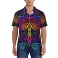 thumbnail image 1 of Yiaed Indian Mandalas Dragonfly Print Hawaiian Shirt for Men Short Sleeve Button Down Shirts Beach Shirts for Men-Medium, 1 of 5