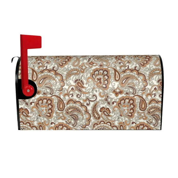Yiaed Indian Paisley1 Print Mailbox Covers, Magnetic Mailbox Cover, Mail Box Covers for Garden Outdoor Decor Box Covers-25.5x21 in