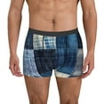 thumbnail image 1 of Yiaed Indigo Patchwork Quilt Print Men's Soft Cotton Boxer Shorts Breathable Boxers Underwear Moisture-Wicking Underwear Stretch Boxer Briefs for Man-XX-Large, 1 of 5