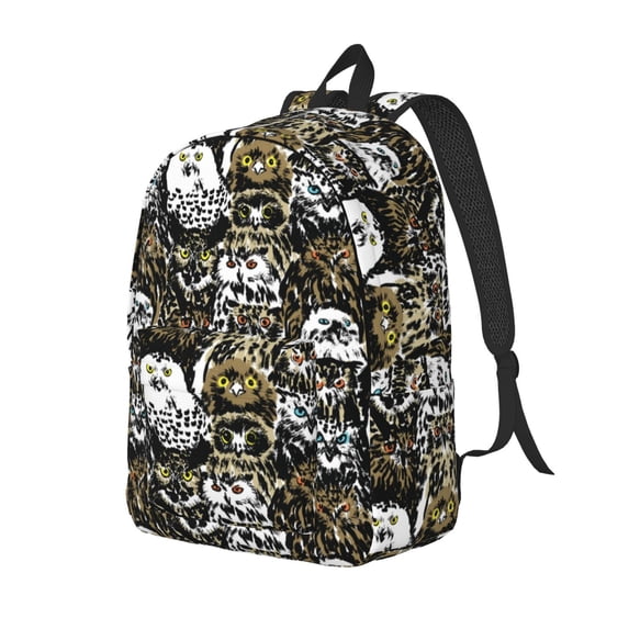 Yiaed Ink Graffiti Owl Print Print Laptop Backpack Travel Canvas Backpack Vintage Aesthetic Backpack for School Knapsack Backpack Backpack for School-Small