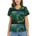 thumbnail image 1 of Yiaed Jelly Fish Print Women's T Shirt V-Neck Short Sleeve Shirt Casual Breathable Tee Summer Tops-3X-Large, 1 of 5