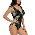 thumbnail image 1 of Yiaed Jellyfish Print Women's Ruffled One Piece Swimsuit V Neck Swimwear Slimming Monokini for Woman-Large, 1 of 8