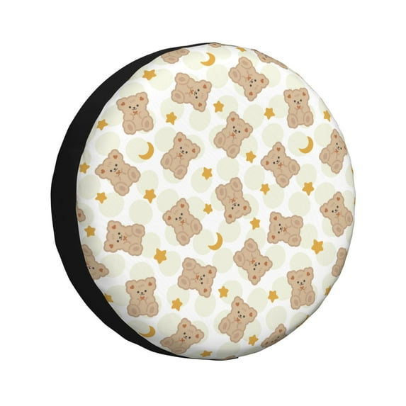 Yiaed Kawaii Bear Print Tire Wheel Cover, Waterproof Spare Tire Cover Fit for Jeep, Truck,Trailer, RV, SUV, Camper and Most Vehicle-15 inch