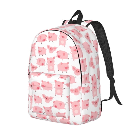 Yiaed Kawaii Pigs Print Print Laptop Backpack Travel Canvas Backpack Vintage Aesthetic Backpack for School Knapsack Backpack Backpack for School-Medium