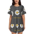 thumbnail image 1 of Yiaed Keep Life Simple Daisy Flower Print Short Sleeve Pajama Sets for Women Casual Crew Neck 2 Piece Lounge Sets Women's Short-Sleeved Pajama-Large, 1 of 1