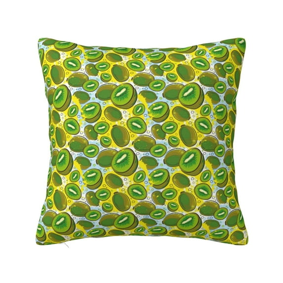 Yiaed Kiwi Fruits Summer Print Pillow Covers Super Soft Decorative Square Throw Pillow Covers Case Cushion Covers for Sofa Couch Bedroom Car Decor(No pillow core)-18"x18"