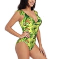 thumbnail image 1 of Yiaed Kiwi and Avocado Print Women's Ruffled One Piece Swimsuit V Neck Swimwear Slimming Monokini for Woman-X-Large, 1 of 8