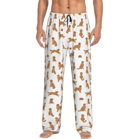 Yiaed Labrador Retriever Dog Print Men's Lounge Pants, Loose PJ Bottoms, Long Pajama Pants for Men-XX-Large