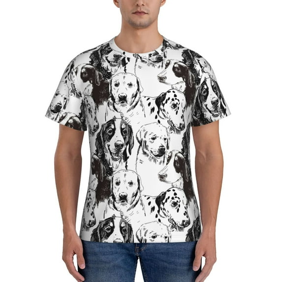 Yiaed Labrador Retriever Dog Print Mens Short Sleeve Tight Fit T-Shirt, Crewneck Casual Tee-X-Large