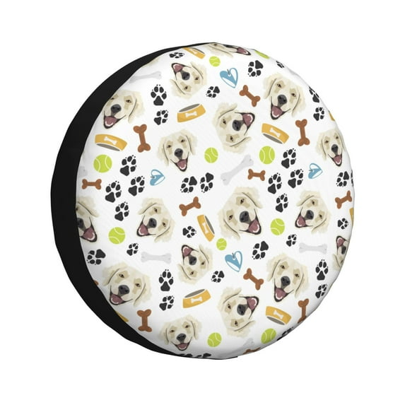 Yiaed Labrador Retriever Dog Print Tire Wheel Cover, Waterproof Spare Tire Cover Fit for Jeep, Truck,Trailer, RV, SUV, Camper and Most Vehicle-14 inch
