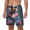 thumbnail image 1 of Yiaed Lady Duck Print Mens Swim Trunks Bathing Suit Compression Liner Beach Swim Shorts Swimwear Quick Dry Zipper Pocket No-Chafing Board Short-, 1 of 6