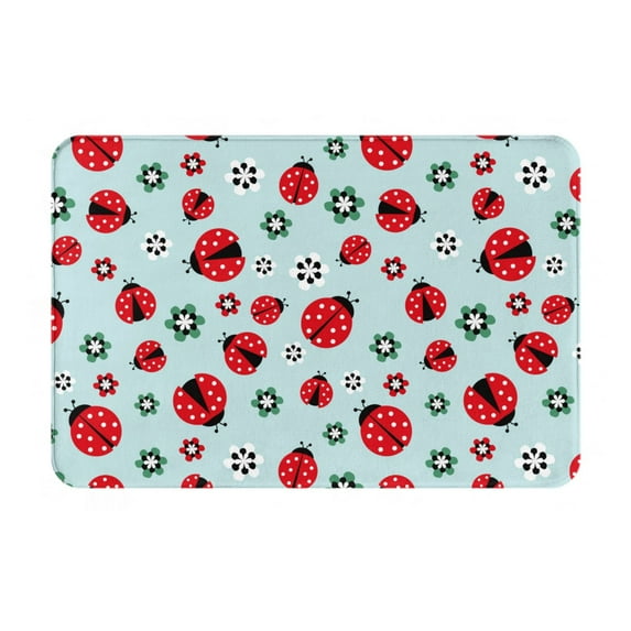 Yiaed Ladybugs And Flowers 1 Print Flannel Doormat Mat Outdoor Indoor Door Mats,Welcome Matt Outdoor Front Door Mat Doormat Outdoor Mat Outdoor Mat,16"x24"
