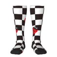 thumbnail image 1 of Yiaed Ladybugs Of Black And White Checkers Print Great elasticity Adult Stockings Sports socks for Men and Women, 1 of 6