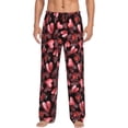 thumbnail image 1 of Yiaed Ladybugs and Red Hearts Print Men's Lounge Pants, Loose PJ Bottoms, Long Pajama Pants for Men-Small, 1 of 5