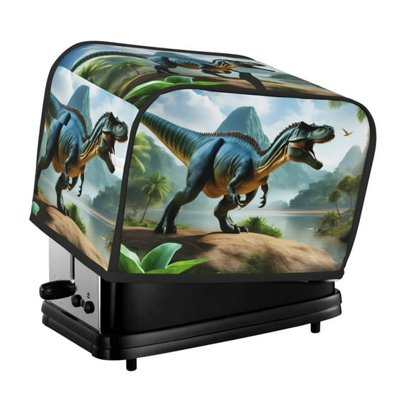 Yiaed Lake Forest Dinosaur A Print Two Slice Bread Machine Cover, Universal Size Kitchen Appliance Cover for Bread Machine,Bread Machine Cover