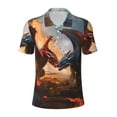 thumbnail image 1 of Yiaed Lava DragonPrint Men's Short Sleeve Polo Shirt,Golf Polo for Men Three-Button Golf Shirt Athletic Casual Collared T-Shirt- XX-Large, 1 of 7