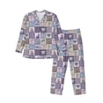 thumbnail image 1 of Yiaed Lavender Flowers Print Men’s Pajamas Set - Long Sleeve Button Down Sleep Shirt and Pajama Bottoms Sleepwear Set Mens Pjs Sets Men's Pajama Bottoms-Medium, 1 of 7