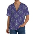 thumbnail image 1 of Yiaed Lavender Flowers Print Mens Casual Wrinkle Free Shirts Short Sleeve Button Down Summer Stretch Dress Shirt-Medium, 1 of 5